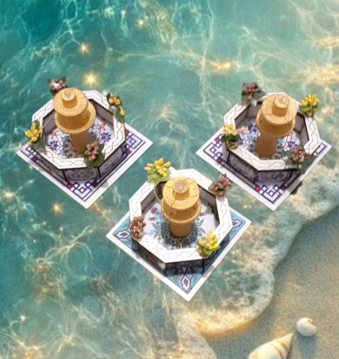 Une fontaine en bois.